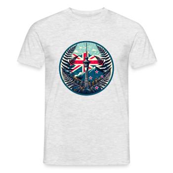 Neuseeland Aotearoa Kiwi 21 - Männer T-Shirt - Grau meliert - Vorne - AI Model Male 178 dark (178cm)