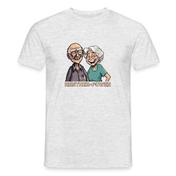 Rentner Power Senioren - Männer T-Shirt - Grau meliert - Vorne - AI Model Male 178 dark (178cm)
