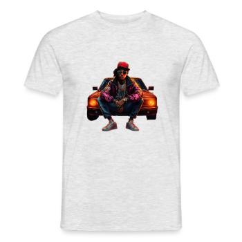 Hip Hop Rapper - Männer T-Shirt - Grau meliert - Vorne - AI Model Male 178 dark (178cm)