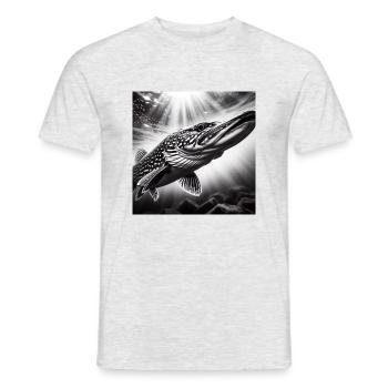 Hecht Foto 1 - Männer T-Shirt - Grau meliert - Vorne - AI Model Male 178 dark (178cm)