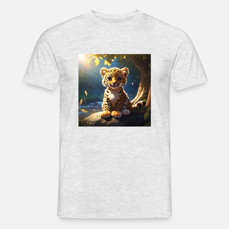 LEOPARD CUB - Mænd T-shirt - grå meleret