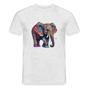 magic elephant - Männer T-Shirt - Grau meliert - Vorne - AI Model Male 178 dark (178cm)