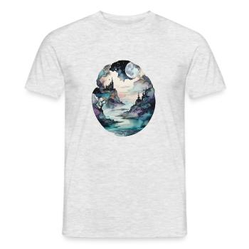 Terre perdue de rêves d’un autre monde - T-shirt homme - gris chiné - Devant - AI Model Male 178 dark (178cm)