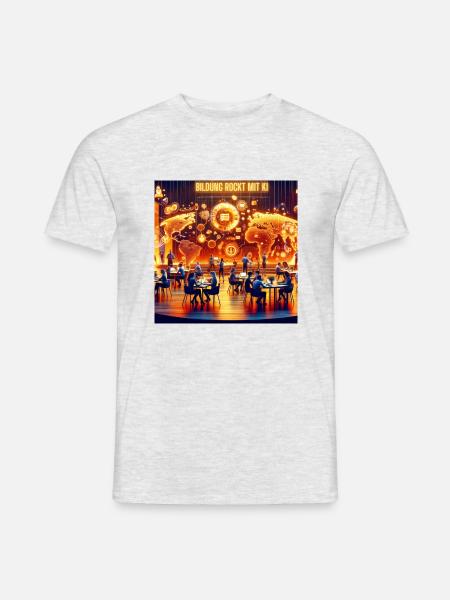 Bildung rockt mit KI - Männer T-Shirt - Grau meliert
