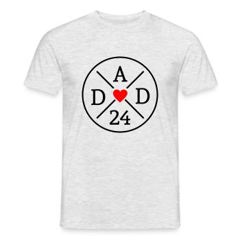 Dad 24 Vater Baby Papa 2024 Herz - Männer T-Shirt - Grau meliert - Vorne - AI Model Male 178 dark (178cm)