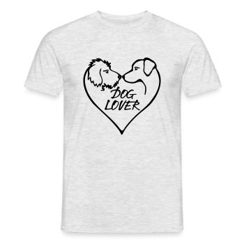 Dog Lover Hundeherz Hundesprüche Hund - Männer T-Shirt - Grau meliert - Vorne - AI Model Male 178 dark (178cm)
