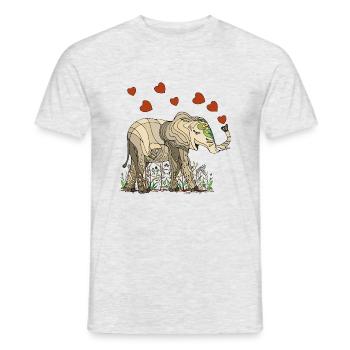 Éléphant - T-shirt homme - gris chiné - Devant - AI Model Male 178 dark (178cm)