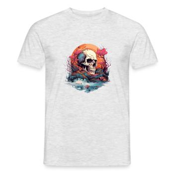 Psychedelic Reverie – Immerse yourself in a world - Men's T-Shirt - heather grey - Front - AI Model Male 178 dark (178cm)