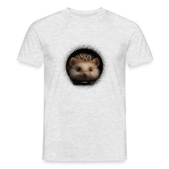 Niedlicher Igel mit Nerz - Männer T-Shirt - Grau meliert - Vorne - AI Model Male 178 dark (178cm)