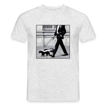 Stinktier an der Leine - Männer T-Shirt - Grau meliert - Vorne - AI Model Male 178 dark (178cm)
