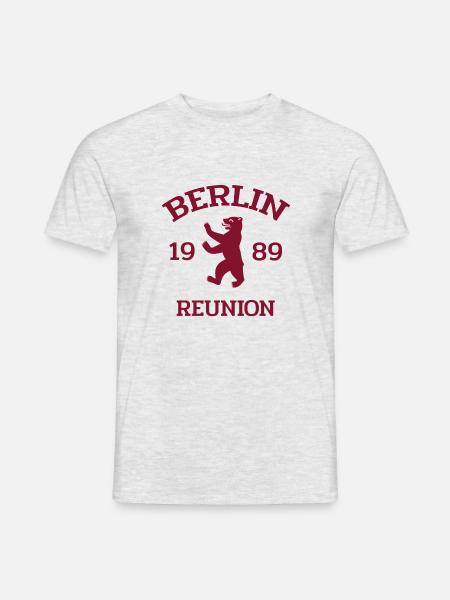 Berlin - 1989 - Reunion - Berliner Bär - Männer T-Shirt - Grau meliert