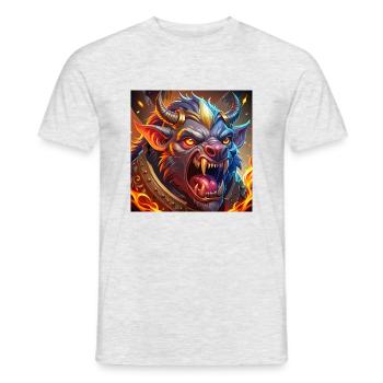 Zentaurus mit Flammen - Männer T-Shirt - Grau meliert - Vorne - AI Model Male 178 dark (178cm)