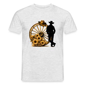 Cowboy Drôle Chapeau Cowboy Wild Western Rodeo Texas - T-shirt homme - gris chiné - Devant - AI Model Male 178 dark (178cm)