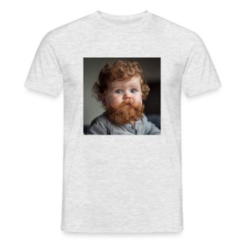 Baby mit Bart - Männer T-Shirt - Grau meliert - Vorne - AI Model Male 178 dark (178cm)