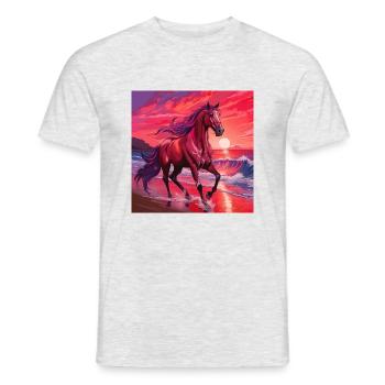 Art du cheval - T-shirt homme - gris chiné - Devant - AI Model Male 178 dark (178cm)