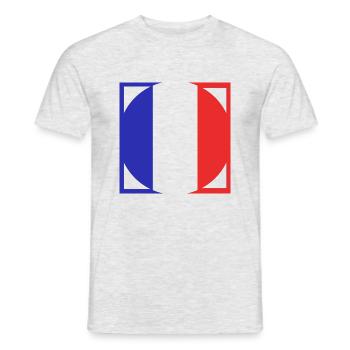 French flag, coat of arms blue, white, red - Men's T-Shirt - heather grey - Front - AI Model Male 178 dark (178cm)