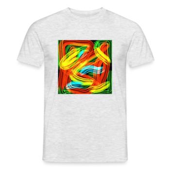 Rayures de couleur - T-shirt homme - gris chiné - Devant - AI Model Male 178 dark (178cm)