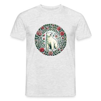 Ours blanc - T-shirt homme - gris chiné - Devant - AI Model Male 178 dark (178cm)