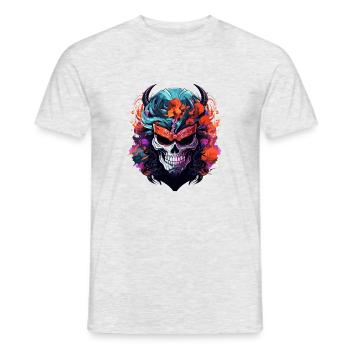 Japanischer abstrakter Druck Japanisches Kunstdesign - Männer T-Shirt - Grau meliert - Vorne - AI Model Male 178 dark (178cm)