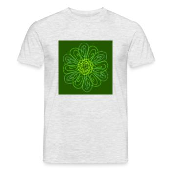 Abstract green flower - Men's T-Shirt - heather grey - Front - AI Model Male 178 dark (178cm)