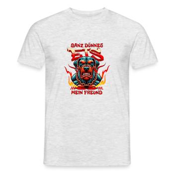 dünnes Eis Dog - Männer T-Shirt - Grau meliert - Vorne - AI Model Male 178 dark (178cm)
