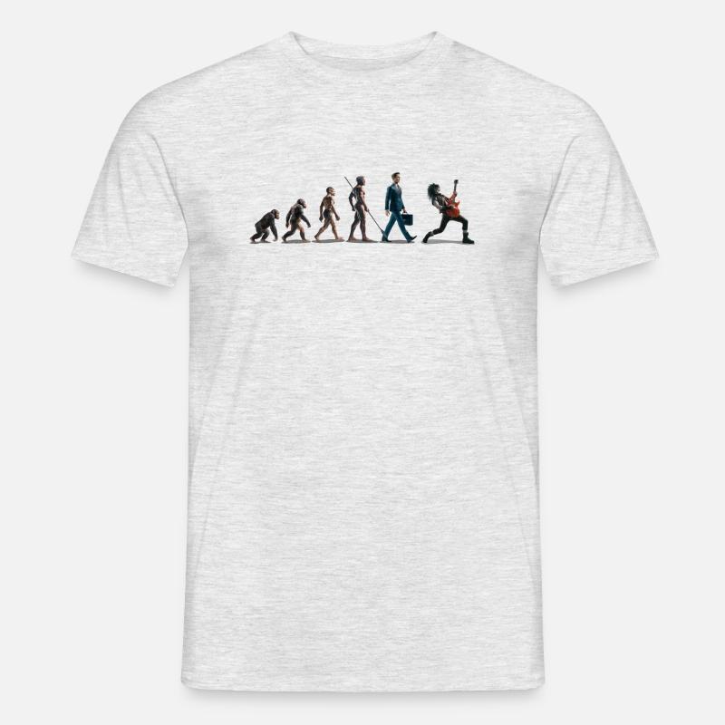 Evolution Guitar Player 06 2024 2 - Männer T-Shirt - Grau meliert