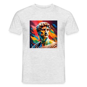 Michelangelo David farbig - Männer T-Shirt - Grau meliert - Vorne - AI Model Male 178 dark (178cm)