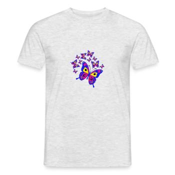 Schmetterling - Männer T-Shirt - Grau meliert - Vorne - AI Model Male 178 dark (178cm)