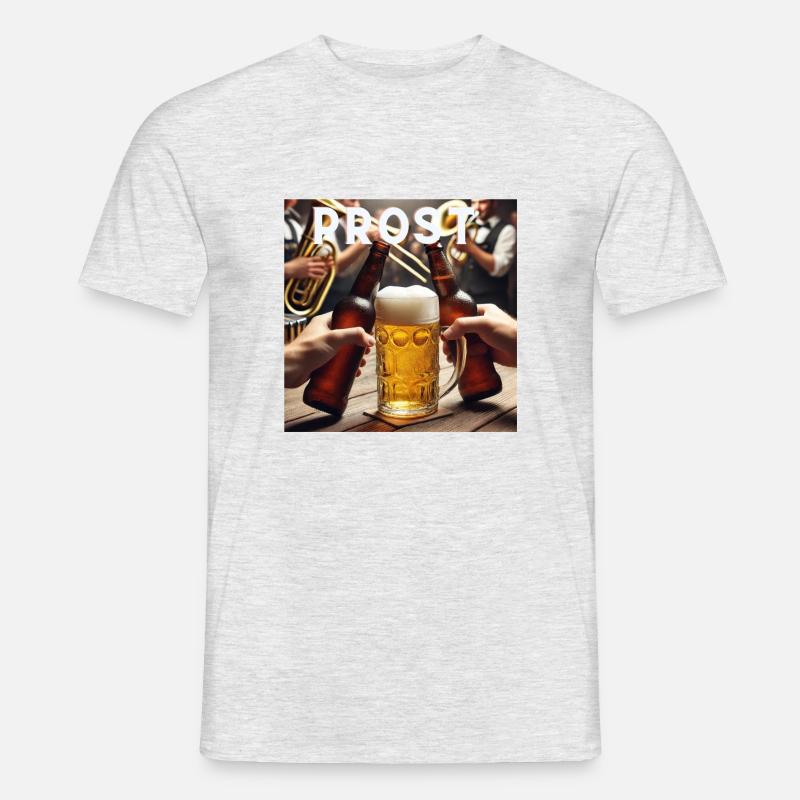 Prost Bier - Männer T-Shirt - Grau meliert