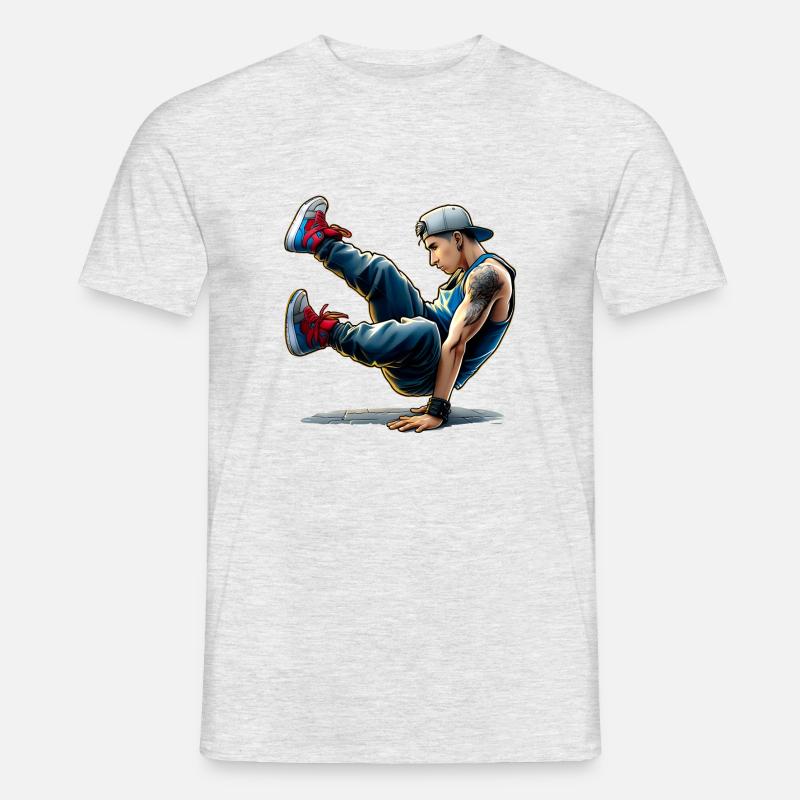 Spektakulärer Tanz - Breakdance - Männer T-Shirt - Grau meliert