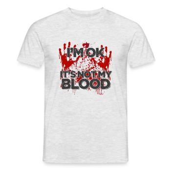 Halloween Heureux Horreur Monstre Sang Effrayant - T-shirt homme - gris chiné - Devant - AI Model Male 178 dark (178cm)