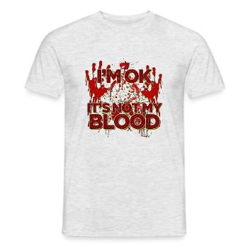 Halloween Heureux Horreur Monstre Sang Effrayant - T-shirt homme - gris chiné - Devant - AI Model Male 178 dark (178cm)