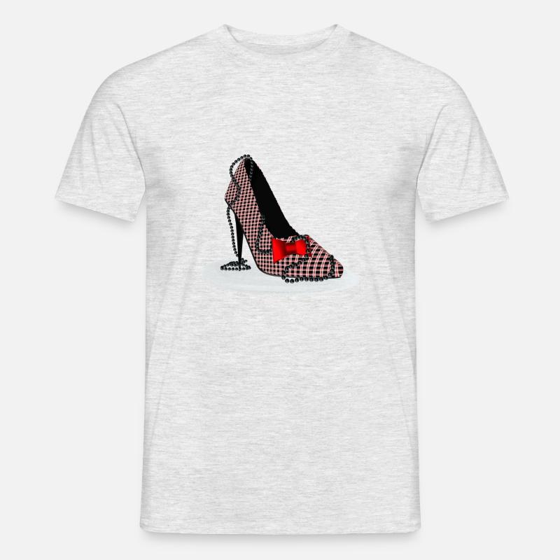 High Heels – Scottish Check Pattern - Men’s T-shirt - heather grey