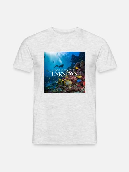 Dive into the Unknown transformed - Männer T-Shirt - Grau meliert