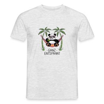Panda - Complètement détendu - T-shirt homme - gris chiné - Devant - AI Model Male 178 dark (178cm)