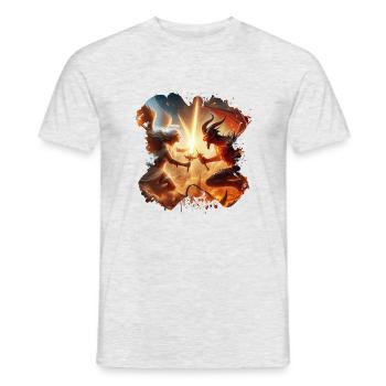 Angelic vs Demonic Force - Men's T-Shirt - heather grey - Front - AI Model Male 178 dark (178cm)