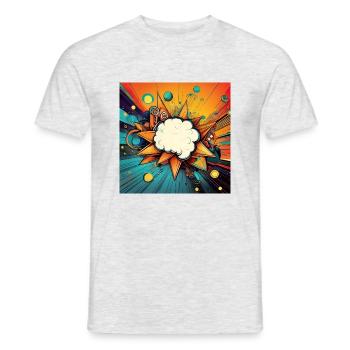 Vibrant Abstract Explosive Cloud Design - Men's T-Shirt - heather grey - Front - AI Model Male 178 dark (178cm)