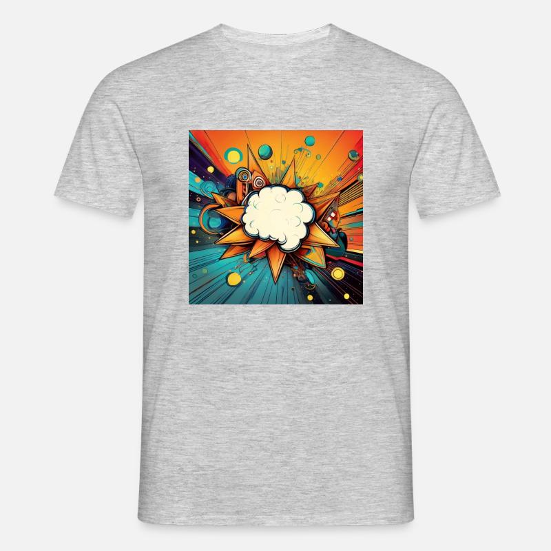Vibrant Abstract Explosive Cloud Design - Men's T-Shirt - heather grey