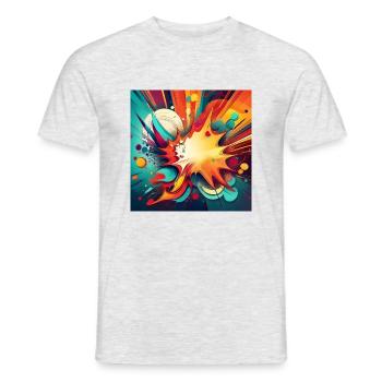 Abstract Colourful Splash with Explosive Design - Men's T-Shirt - heather grey - Front - AI Model Male 178 dark (178cm)