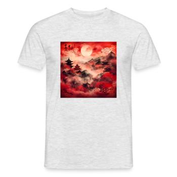 Roter mond - Männer T-Shirt - Grau meliert - Vorne - AI Model Male 178 dark (178cm)