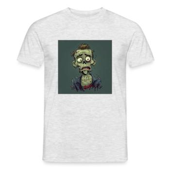 Zombie Puzzeled - Männer T-Shirt - Grau meliert - Vorne - AI Model Male 178 dark (178cm)