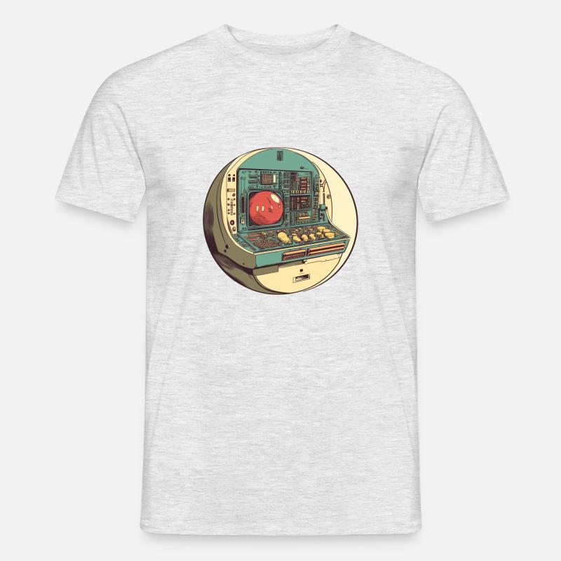 Retro-Computer: Die Anfänge der Technik! - Männer T-Shirt - Grau meliert