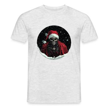Dunkler Santa: Weihnachten mal anders! - Männer T-Shirt - Grau meliert - Vorne - AI Model Male 178 dark (178cm)