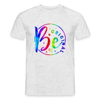 Être original vectorielle design symbole rétro citation étiquette - T-shirt homme - gris chiné - Devant - AI Model Male 178 dark (178cm)