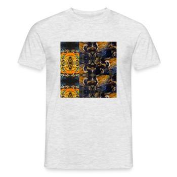 Les Abstraits en ligne " de BABY'ART Ethnique - T-shirt homme - gris chiné - Devant - AI Model Male 178 dark (178cm)