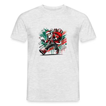 Santa Claus as a postman in stress - Men's T-Shirt - heather grey - Front - AI Model Male 178 dark (178cm)