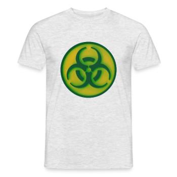 Warning design for biohazard symbols - Men's T-Shirt - heather grey - Front - AI Model Male 178 dark (178cm)