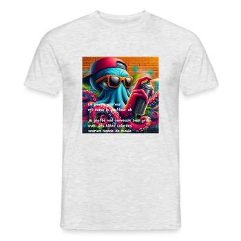 OIG1 1733138968834 qyFW Klqc - T-shirt homme - gris chiné - Devant - AI Model Male 178 dark (178cm)