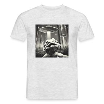 Lustiges Bartagame Selfie UFOs Alien - Männer T-Shirt - Grau meliert - Vorne - AI Model Male 178 dark (178cm)