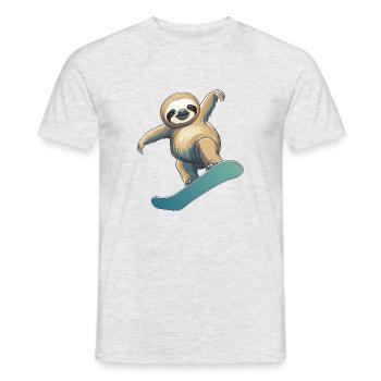Paresseux d’hiver - T-shirt homme - gris chiné - Devant - AI Model Male 178 dark (178cm)